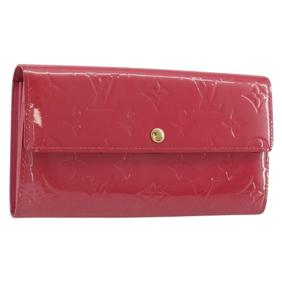 LOUIS VUITTON Vernis Porte Monnaie Credit Wallet Fusha Pink M91236 Auth 192227V