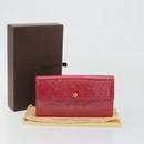 LOUIS VUITTON Vernis Porte Monnaie Credit Wallet Fusha Pink M91236 Auth 192227V-12