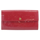 LOUIS VUITTON Vernis Porte Monnaie Credit Wallet Fusha Pink M91236 Auth 192227V-13