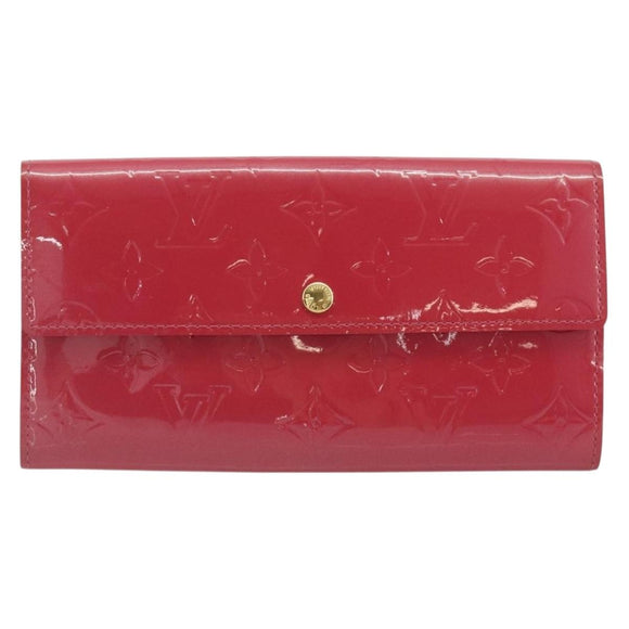 LOUIS VUITTON Vernis Porte Monnaie Credit Wallet Fusha Pink M91236 Auth 192227V