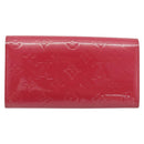 LOUIS VUITTON Vernis Porte Monnaie Credit Wallet Fusha Pink M91236 Auth 192227V-2