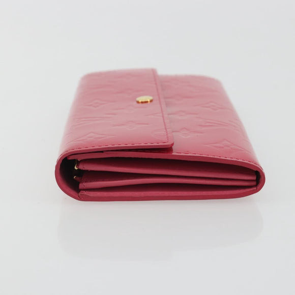 LOUIS VUITTON Vernis Porte Monnaie Credit Wallet Fusha Pink M91236 Auth 192227V