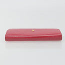 LOUIS VUITTON Vernis Porte Monnaie Credit Wallet Fusha Pink M91236 Auth 192227V-5