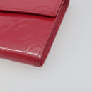 LOUIS VUITTON Vernis Porte Monnaie Credit Wallet Fusha Pink M91236 Auth 192227V-7