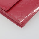 LOUIS VUITTON Vernis Porte Monnaie Credit Wallet Fusha Pink M91236 Auth 192227V-14