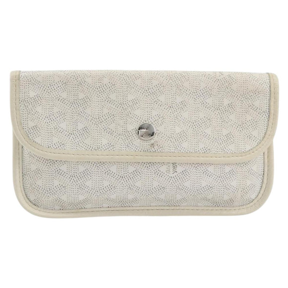 GOYARD Herringbone Pouch PVC White Auth 192230