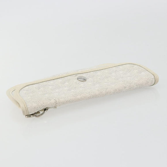 GOYARD Herringbone Pouch PVC White Auth 192230