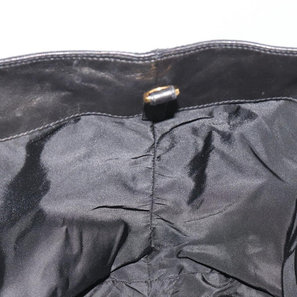 PRADA Tote Bag Nylon Black Gold Auth 192232A