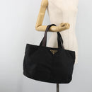 PRADA Tote Bag Nylon Black Gold Auth 192232A-23