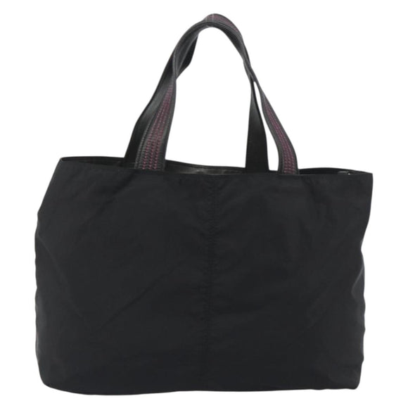 PRADA Tote Bag Nylon Black Gold Auth 192232A