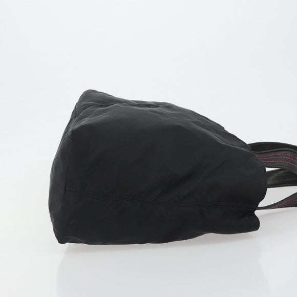 PRADA Tote Bag Nylon Black Gold Auth 192232A