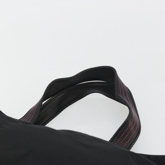 PRADA Tote Bag Nylon Black Gold Auth 192232A