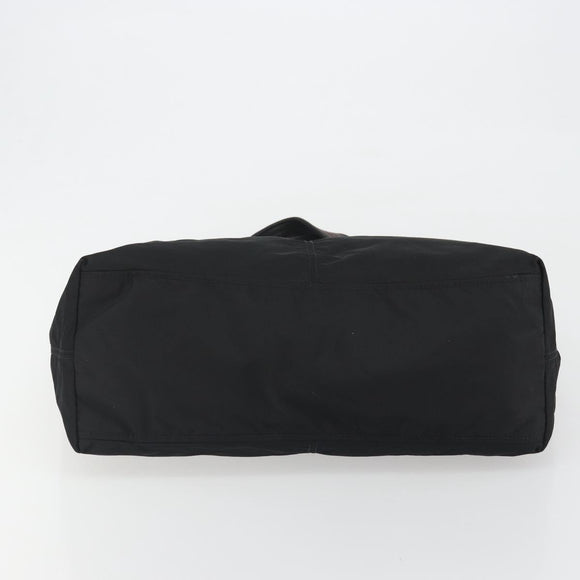 PRADA Tote Bag Nylon Black Gold Auth 192232A