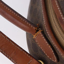 CELINE Macadam Canvas Hand Bag PVC Leather 2way Brown Gold Auth 192234-9