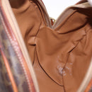 CELINE Macadam Canvas Hand Bag PVC Leather 2way Brown Gold Auth 192234-24