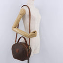 CELINE Macadam Canvas Hand Bag PVC Leather 2way Brown Gold Auth 192234-27