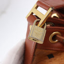 MCM Vicetos Logogram Shoulder Bag PVC Leather Brown Gold Auth 192235-15