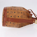 MCM Vicetos Logogram Shoulder Bag PVC Leather Brown Gold Auth 192235-4