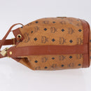 MCM Vicetos Logogram Shoulder Bag PVC Leather Brown Gold Auth 192235-5