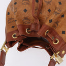 MCM Vicetos Logogram Shoulder Bag PVC Leather Brown Gold Auth 192235-7