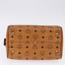 MCM Logogram Vicetos Boston Bag PVC Leather Brown Gold Auth 192236-10