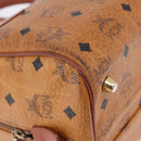 MCM Logogram Vicetos Boston Bag PVC Leather Brown Gold Auth 192236-11