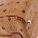 MCM Logogram Vicetos Boston Bag PVC Leather Brown Gold Auth 192236-13