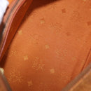 MCM Logogram Vicetos Boston Bag PVC Leather Brown Gold Auth 192236-18