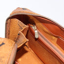 MCM Logogram Vicetos Boston Bag PVC Leather Brown Gold Auth 192236-22