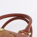 MCM Logogram Vicetos Boston Bag PVC Leather Brown Gold Auth 192236-9