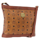 MCM Vicetos Logogram Shoulder Bag PVC Leather Brown Gold Auth 192237-1