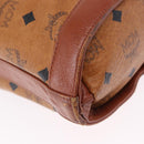 MCM Vicetos Logogram Shoulder Bag PVC Leather Brown Gold Auth 192237-13