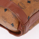 MCM Vicetos Logogram Shoulder Bag PVC Leather Brown Gold Auth 192237-14