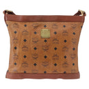 MCM Vicetos Logogram Shoulder Bag PVC Leather Brown Gold Auth 192237-2
