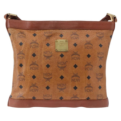 MCM Vicetos Logogram Shoulder Bag PVC Leather Brown Gold Auth 192237 - 0