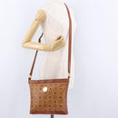 MCM Vicetos Logogram Shoulder Bag PVC Leather Brown Gold Auth 192237-23