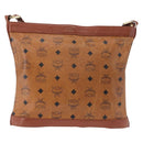 MCM Vicetos Logogram Shoulder Bag PVC Leather Brown Gold Auth 192237-3