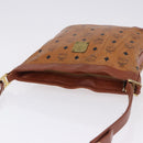 MCM Vicetos Logogram Shoulder Bag PVC Leather Brown Gold Auth 192237-7