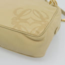 LOEWE Chain Shoulder Bag Leather Beige Gold Auth 192241A-10