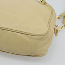 LOEWE Chain Shoulder Bag Leather Beige Gold Auth 192241A-12