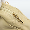 LOEWE Chain Shoulder Bag Leather Beige Gold Auth 192241A-14