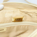 LOEWE Chain Shoulder Bag Leather Beige Gold Auth 192241A-15