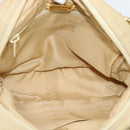 LOEWE Chain Shoulder Bag Leather Beige Gold Auth 192241A-16