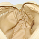 LOEWE Chain Shoulder Bag Leather Beige Gold Auth 192241A-17
