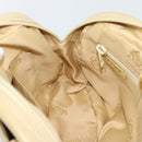 LOEWE Chain Shoulder Bag Leather Beige Gold Auth 192241A-18