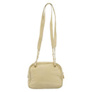 LOEWE Chain Shoulder Bag Leather Beige Gold Auth 192241A-3