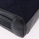 GUCCI Micro GG Canvas Shoulder Bag Navy Gold Auth 192243-12