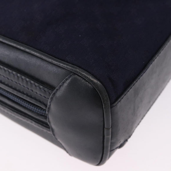 GUCCI Micro GG Canvas Shoulder Bag Navy Gold Auth 192243