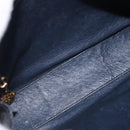 GUCCI Micro GG Canvas Shoulder Bag Navy Gold Auth 192243-17