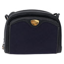 GUCCI Micro GG Canvas Shoulder Bag Navy Gold Auth 192243-2